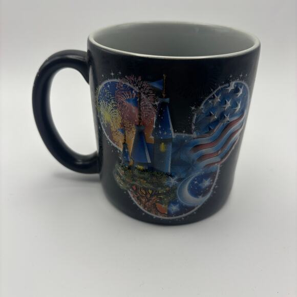 Walt Disney World 3D Mickey Mouse Silhouette Mug Cup American Flag Fireworks - Picture 4 of 8